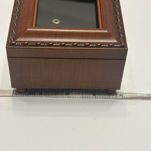 Sankyo Wood Rope Trim Jewelry Picture Music Box Plays Thats What Friends Are For - Picture 9 of 14